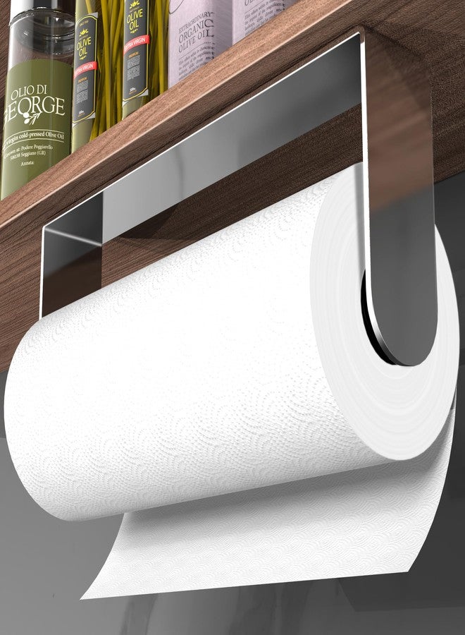 ZUNTO Adhesive Paper Towel Holder, Under Cabinet Paper Towel Rack for Kitchen - Great Space Saver, SUS 304 Stainless Steel (Polished) - Image 1